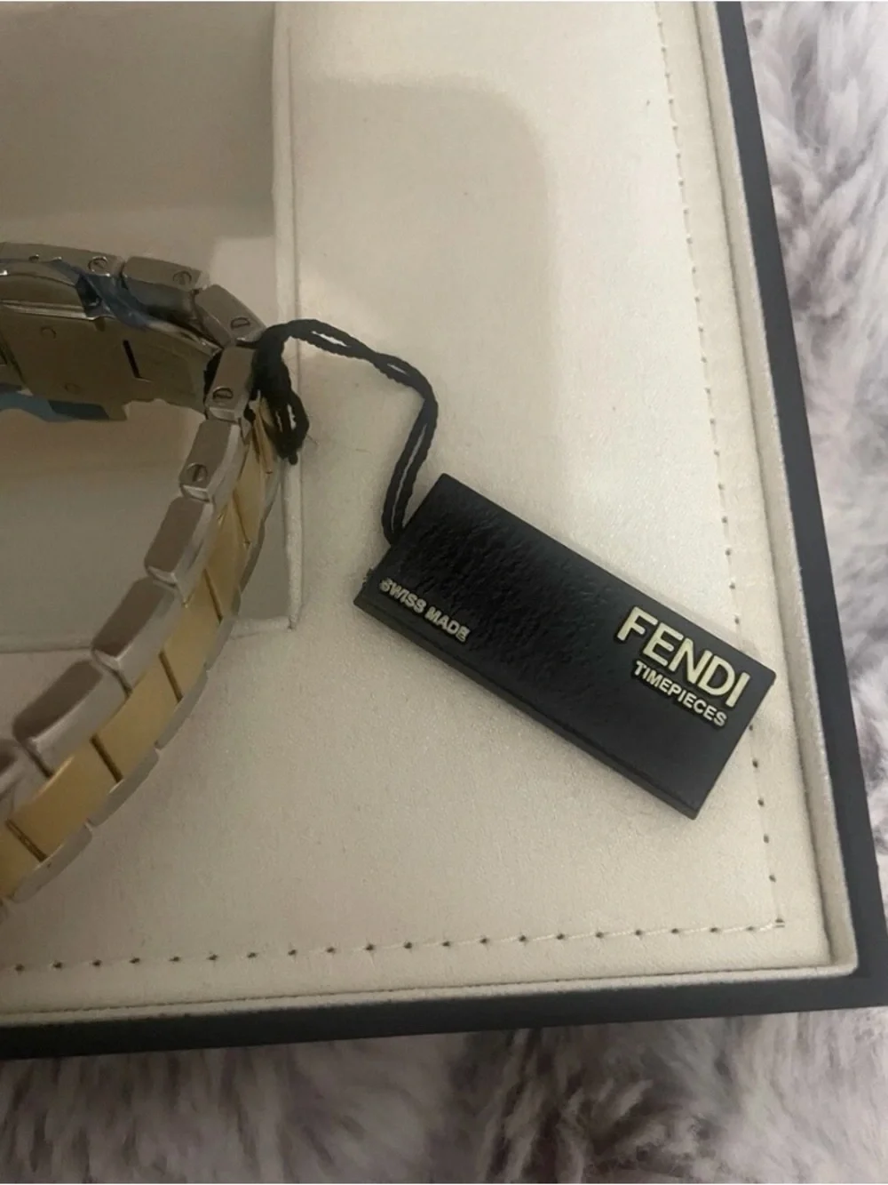 Fendi Two-Tone Gold and Silver Stainless Chronograph Watch